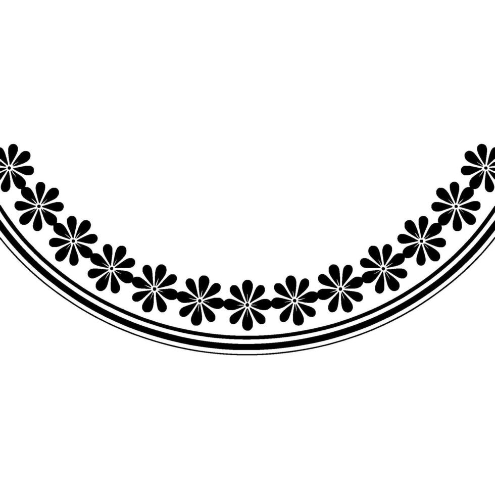 Stylized Floral Border, Minimalist, Geometric vector