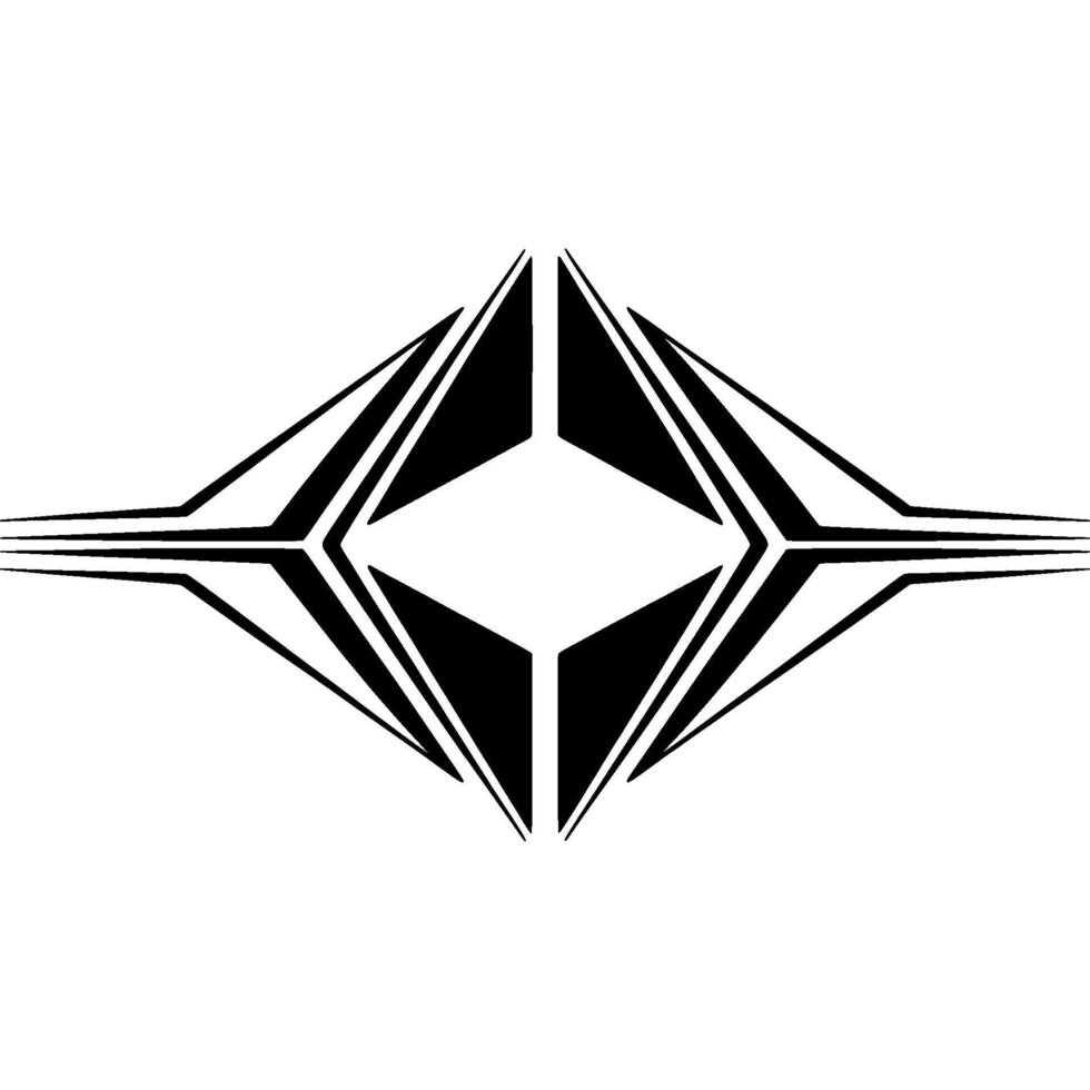 Geometric Symmetry, Minimalist Emblem, Dark Silhouette vector