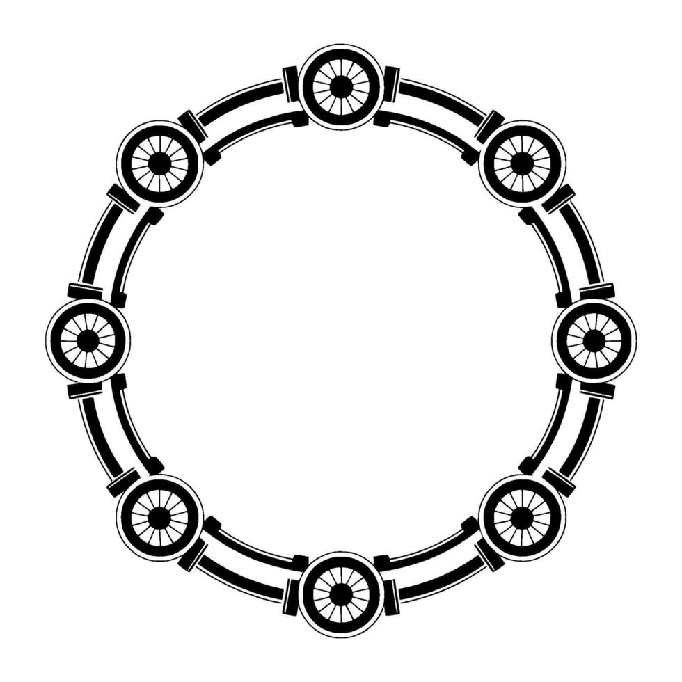 Geometric Wheel Motif, Minimalist , Circular Pattern vector