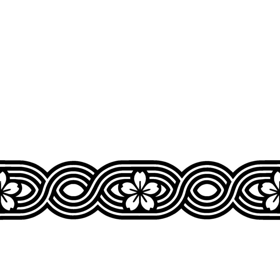 Elegant Japanese Blossom Border Minimalist vector