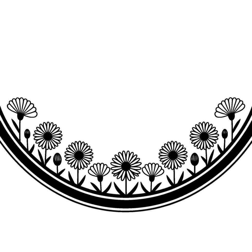 Minimalist Floral Border, Delicate Spring vector