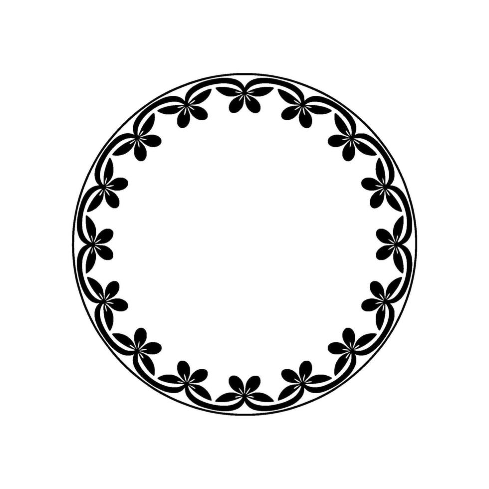 Elegant Floral Circle Border, Vintage, Ornamental vector