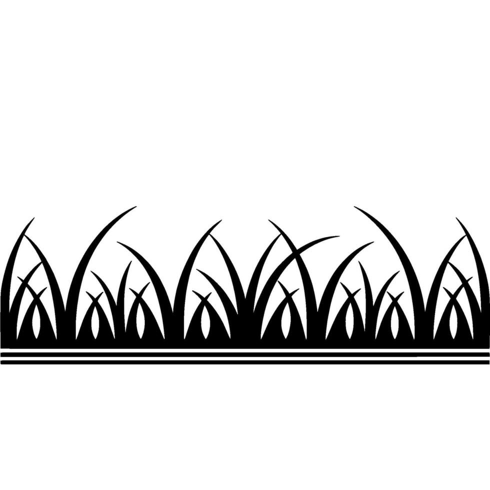 Stylized Grass Border, Minimalist Landscape vector