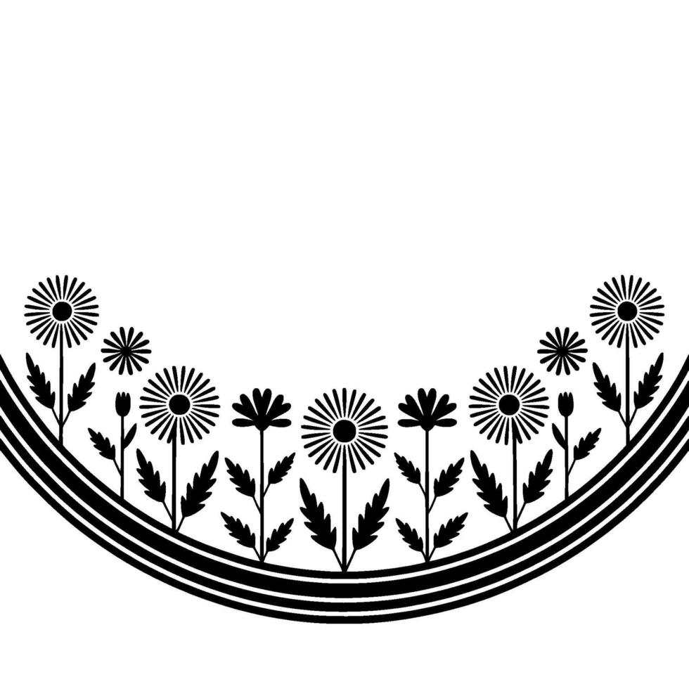 Minimalist Dandelion Border, Serene Botanical, Dandelions vector