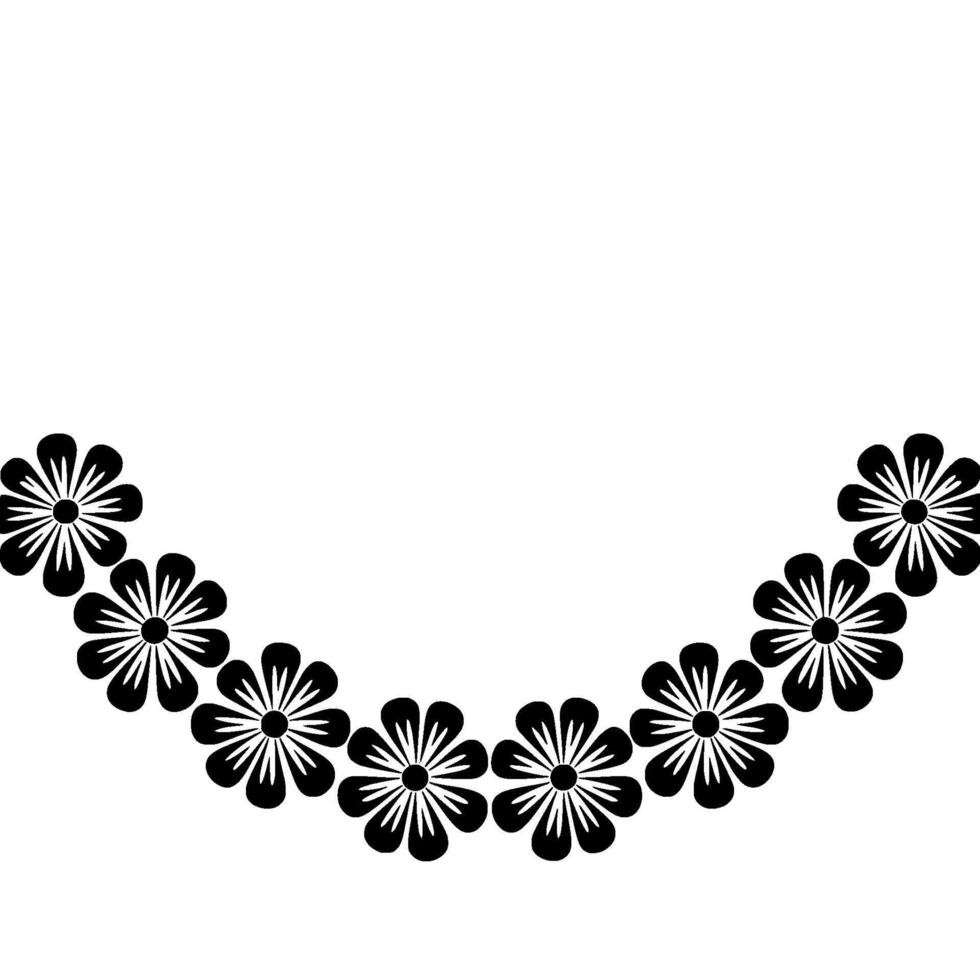 Stylized Floral Border, Retro , Minimalist Illustration vector