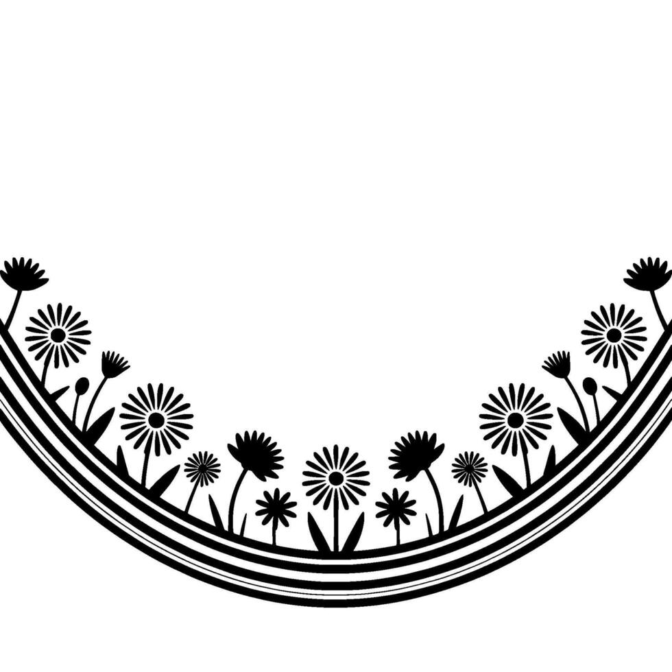 Minimalist Dandelion Border, Vintage Botanical Illustration vector