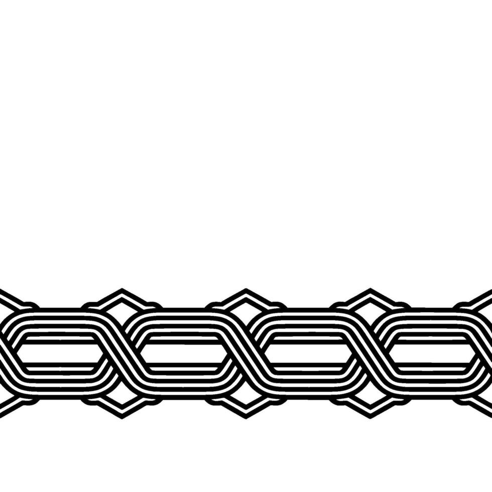 Abstract Interwoven Pattern, Minimalist Border vector
