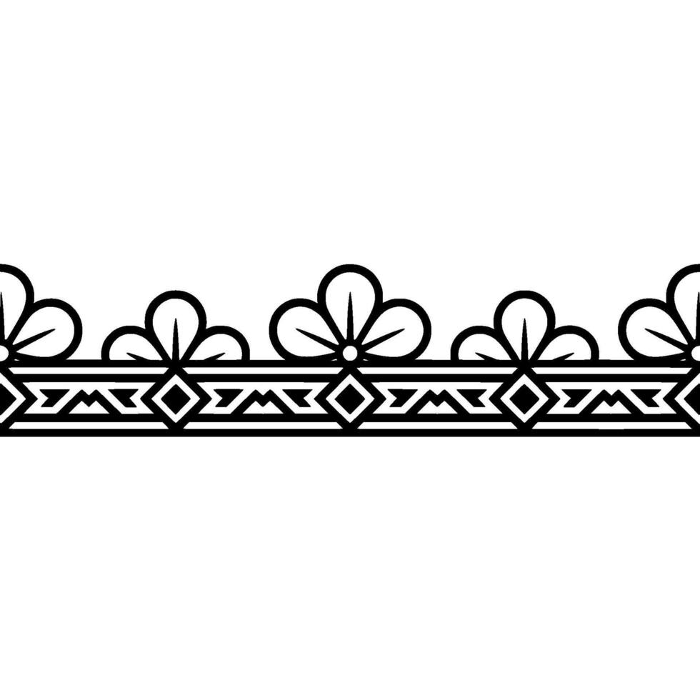 Geometric Floral Border, Art Deco Style, Minimalist vector