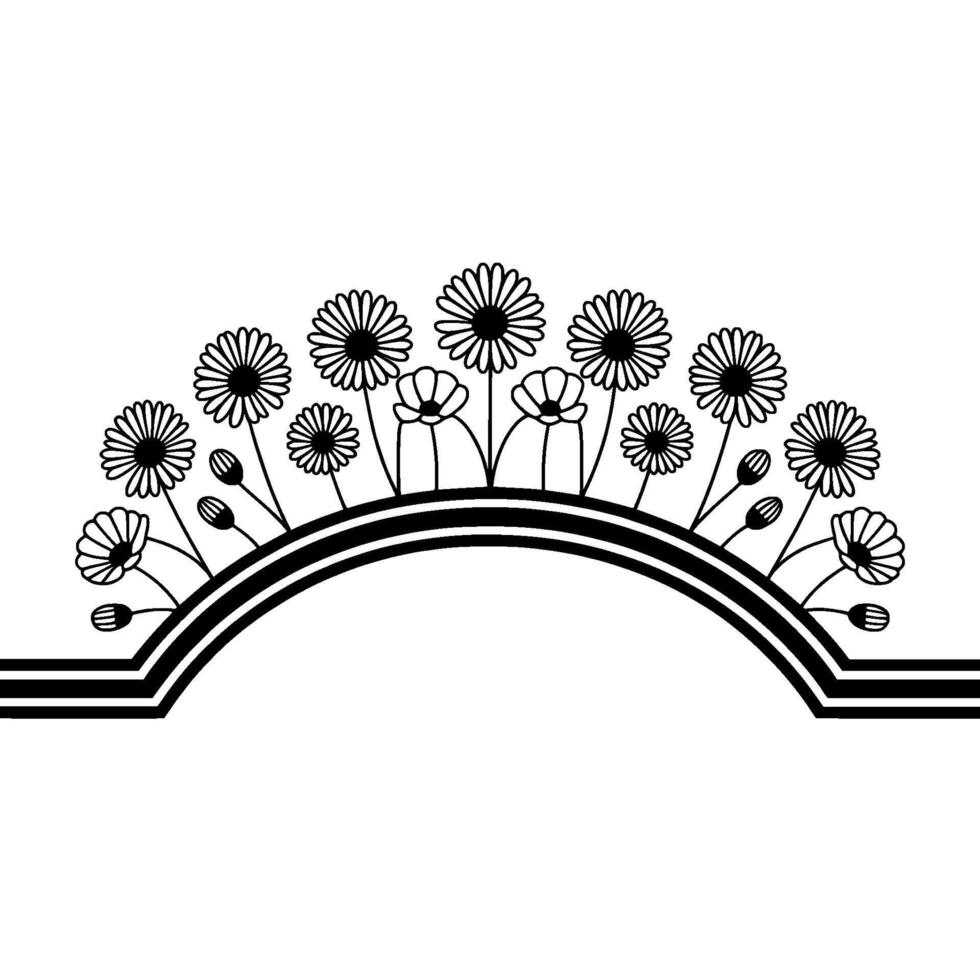 Stylized Floral Arch - Minimalist Botanical vector