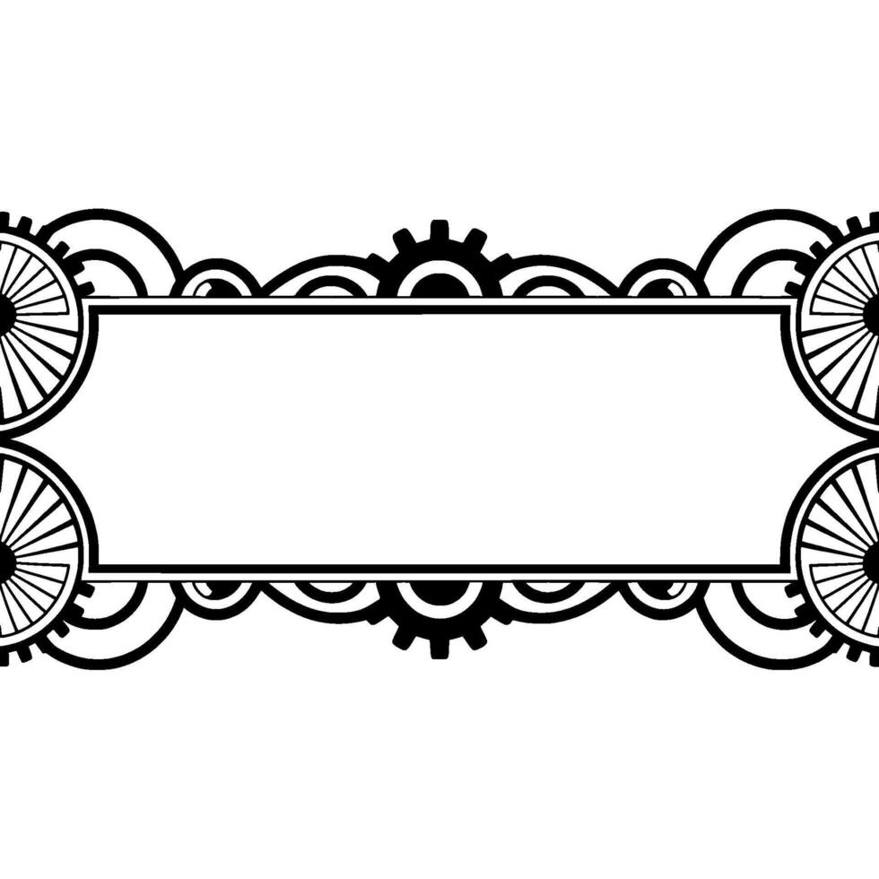Art Deco Frame, Mechanical Ornamentation, Vintage vector