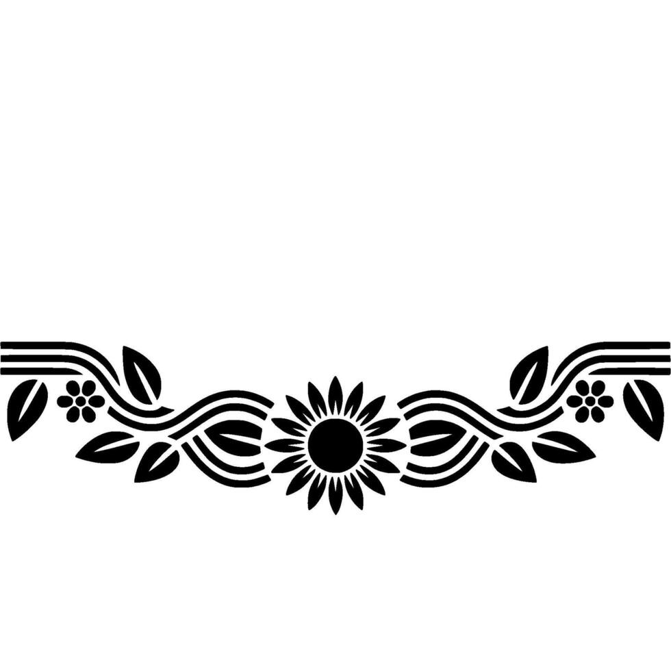 Stylized Floral Border, Vintage Element - Art deco vector