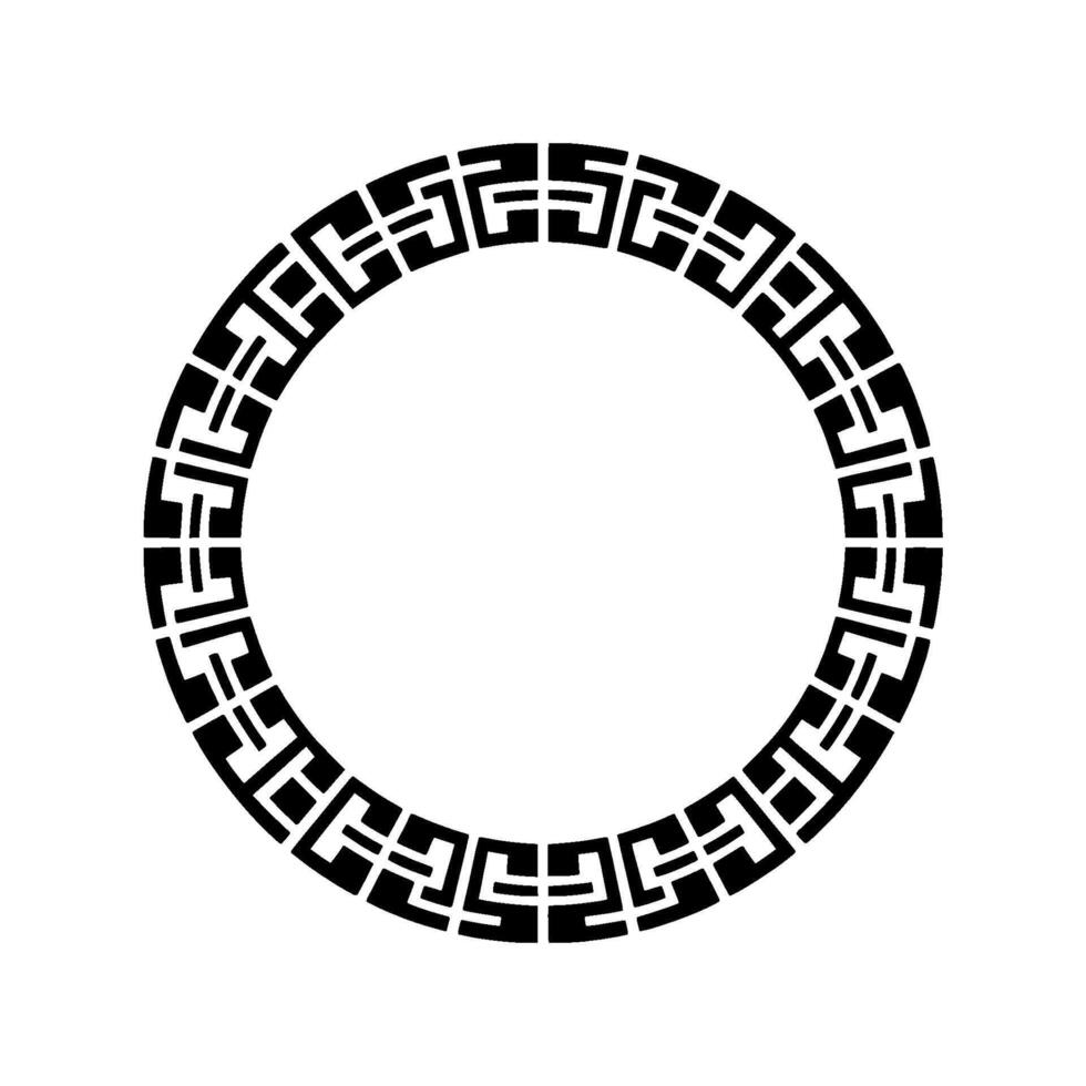 Geometric Aegean Frame, Classic , Circular Motif vector