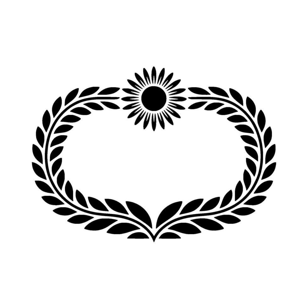Elegant Laurel Wreath with Sun - Vintage Element vector
