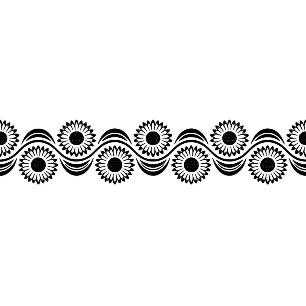 Floral Wave Border, Minimalist vector