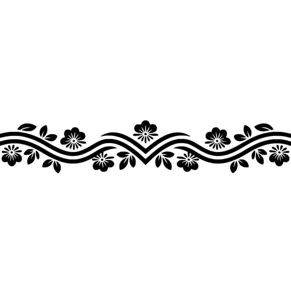 Elegant Floral Border, Vintage , Decorative Element, Stylized vector