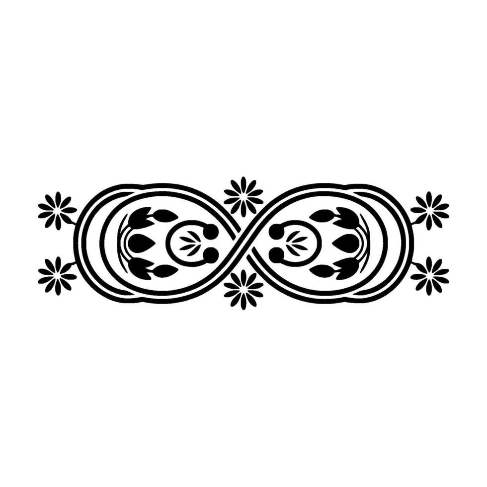 Elegant Black Infinity Ornament, Decorative Border Element vector