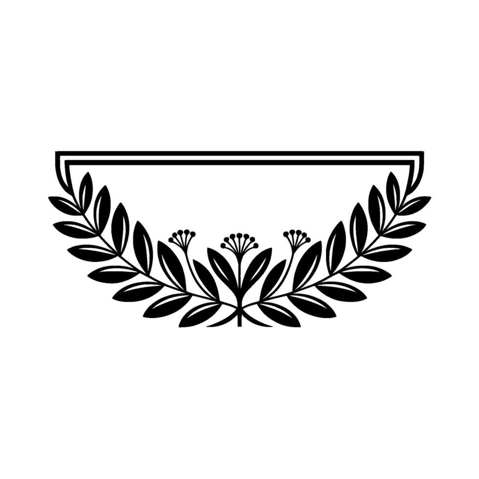 Elegant Botanical Arch Vintage Line Art vector