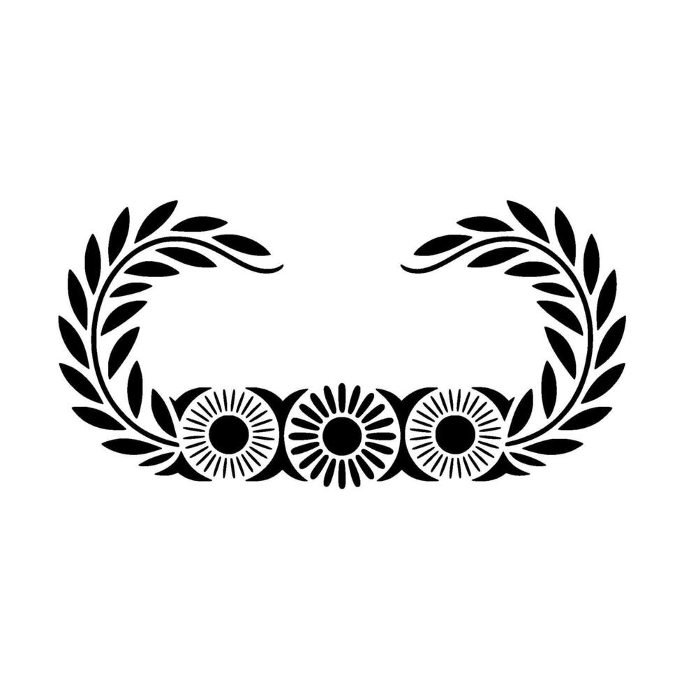 Elegant Laurel Wreath with Radiant Sunbursts Minimalist vector