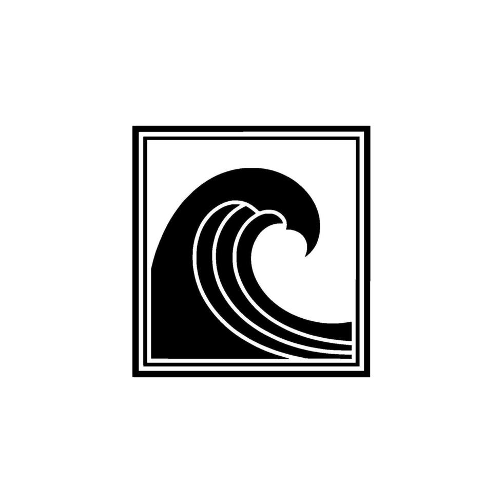 Minimalist Wave Emblem, Modern Coastal vector