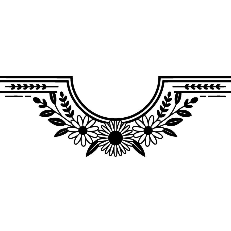 Floral Neckline Ornament, Vintage Style Illustration vector