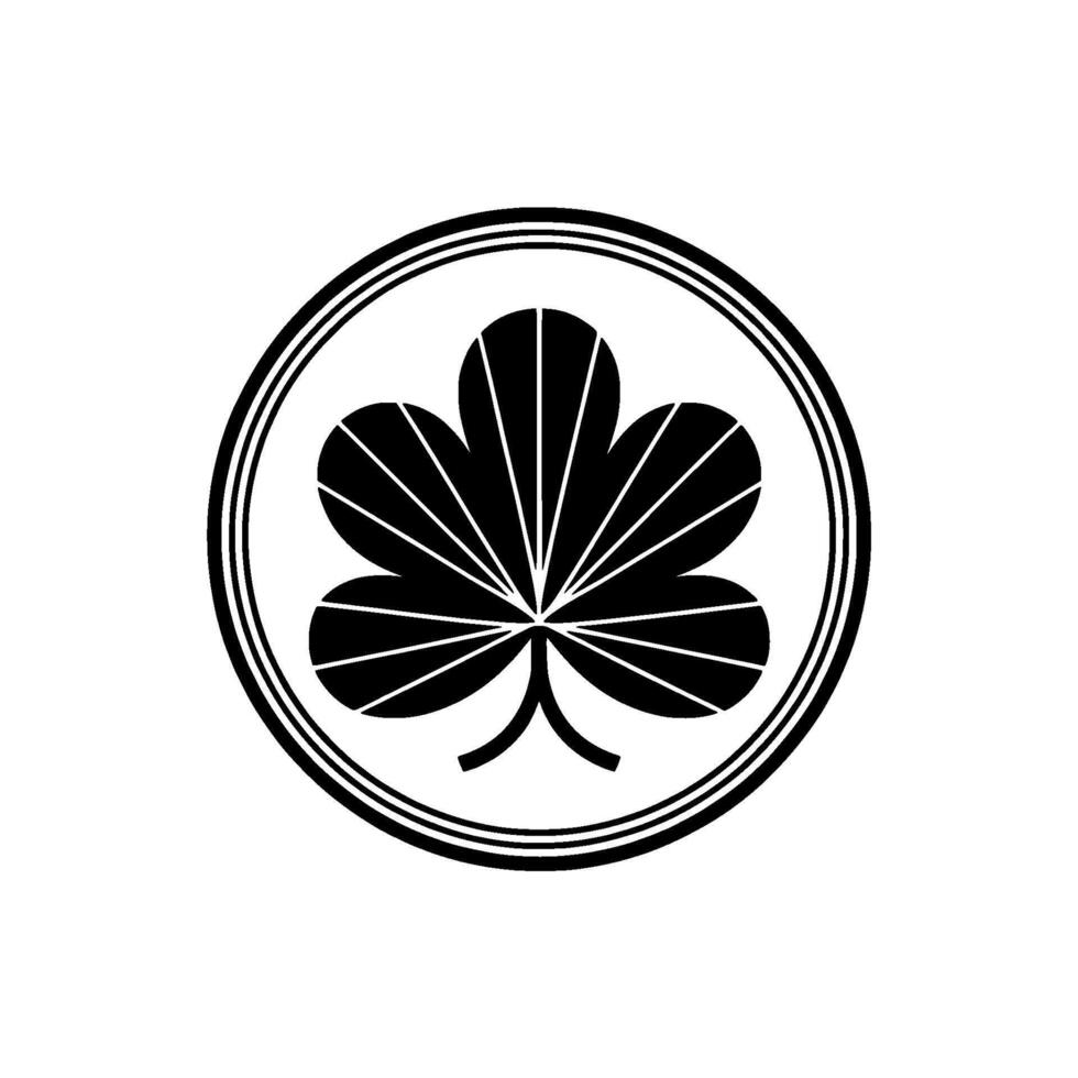 Minimalist Maple Leaf Emblem, Japanese Style vector