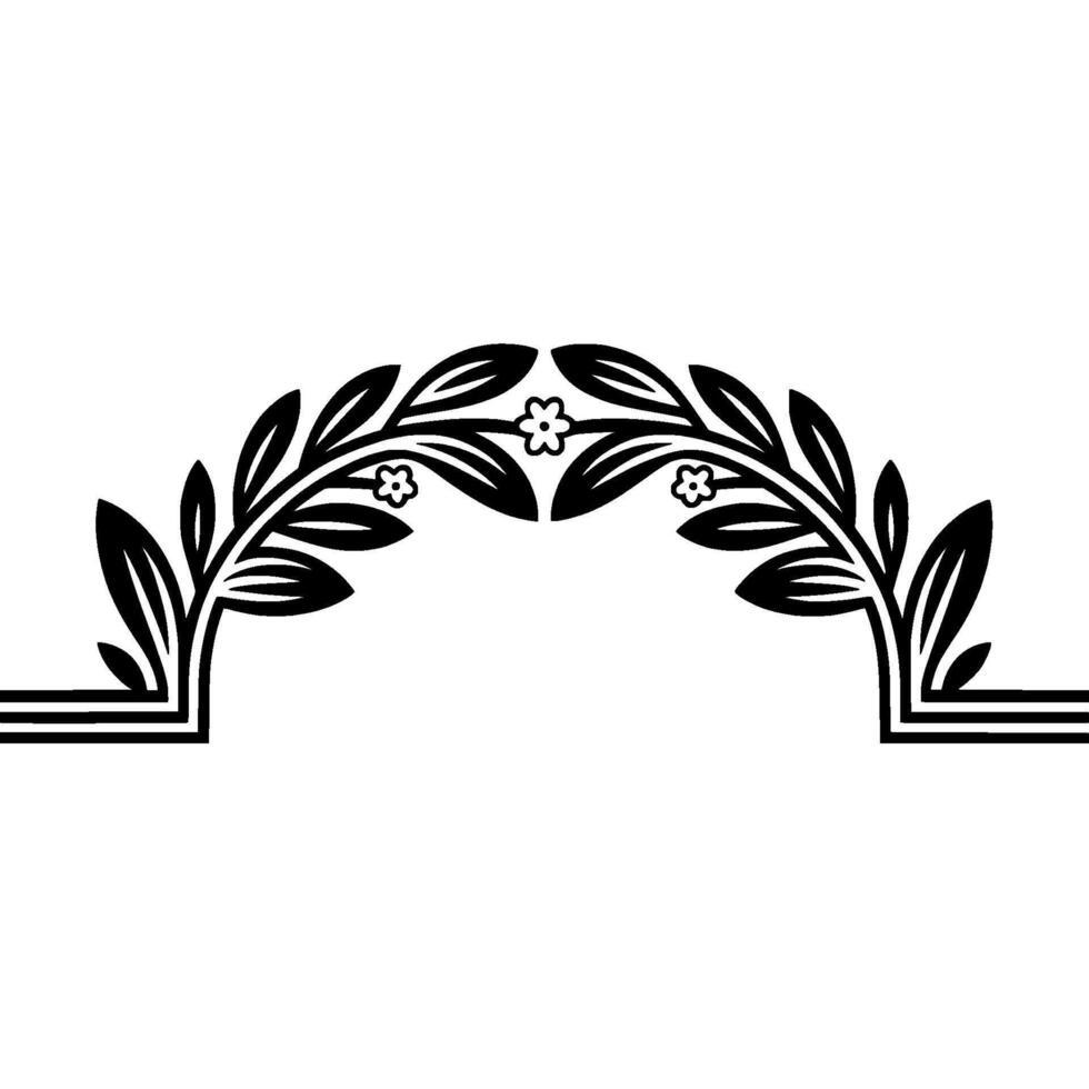 Elegant Botanical Arch Vintage Decorative Element vector