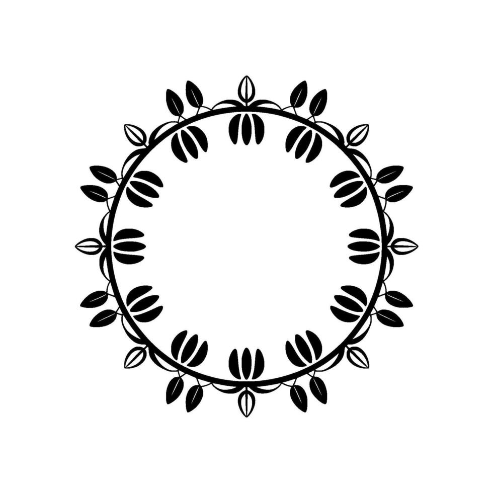 Elegant Botanical Frame, Minimalist , Circular Motif vector