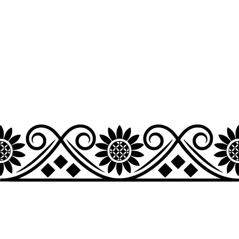 Stylized Floral Border, Vintage , Minimalist Ornamentation vector
