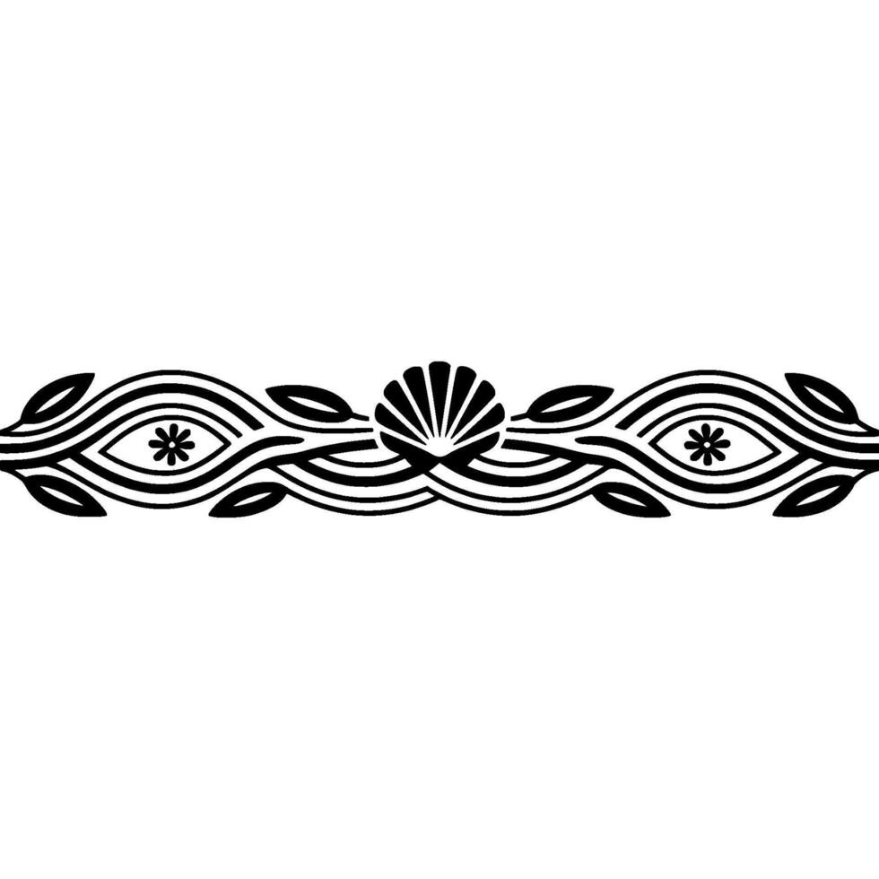 Elegant Oceanic Border, Vintage Element vector