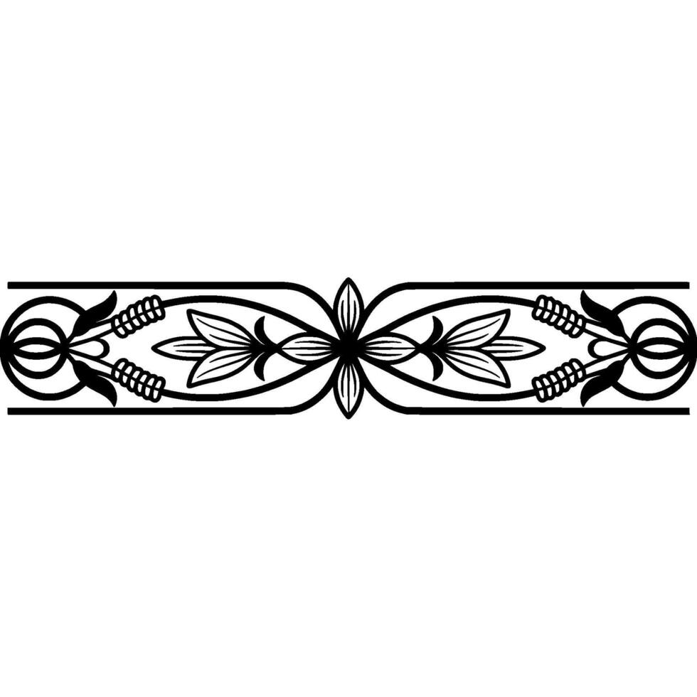 Elegant Victorian Border Ornament, Black White vector
