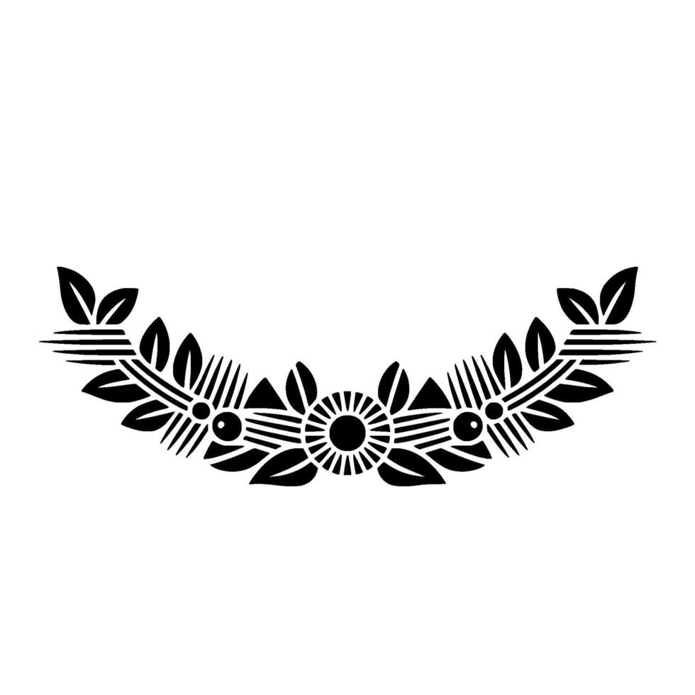 Stylized Floral Garland, Minimalist , Decorative Element vector