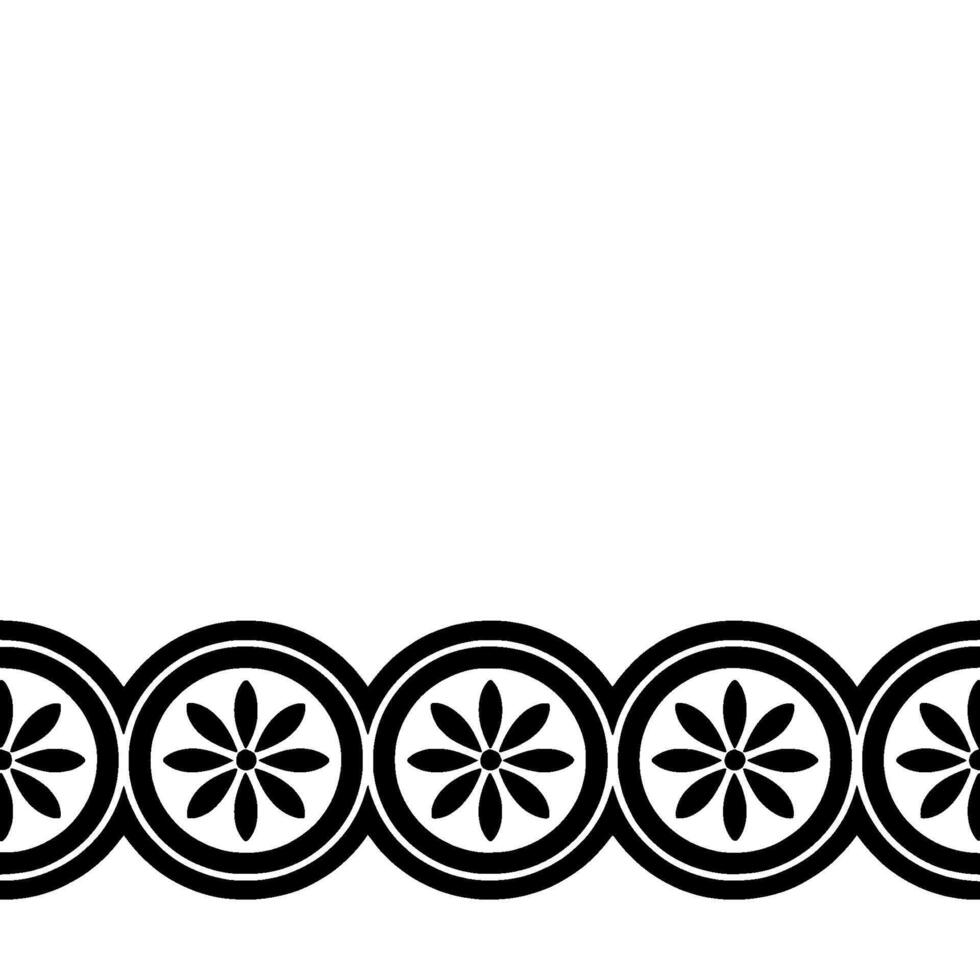 Geometric Floral Border, Minimalist, Circular vector