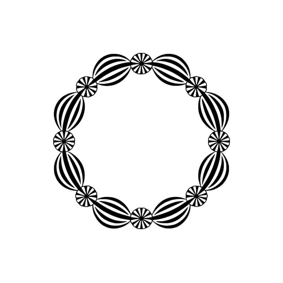 Geometric Ribbon Frame, Minimalist , Circular Pattern vector