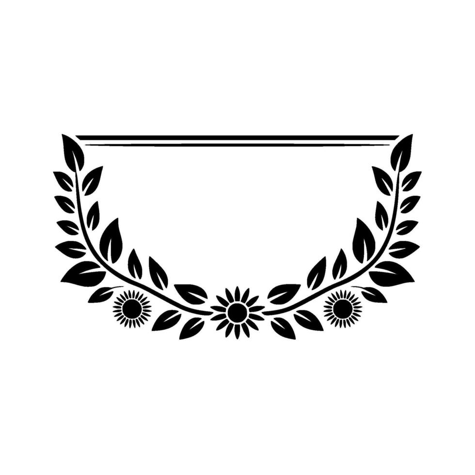 Stylized Floral Emblem, Vintage , Decorative Border vector