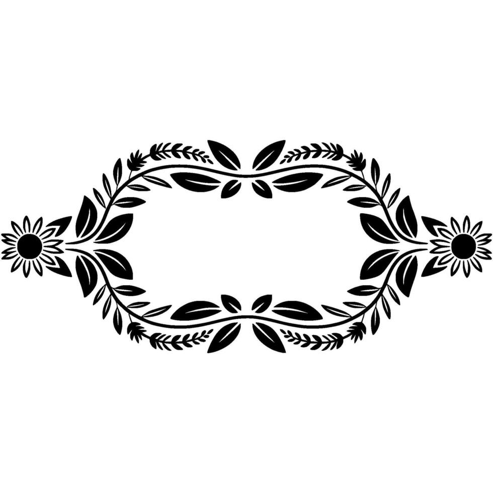 Elegant Floral Wreath Border, Vintage Style, Laurel vector