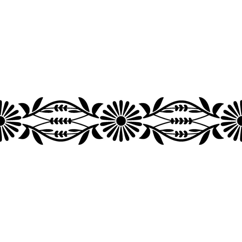 Stylized Floral Border, Vintage , Decorative Element, Pattern vector