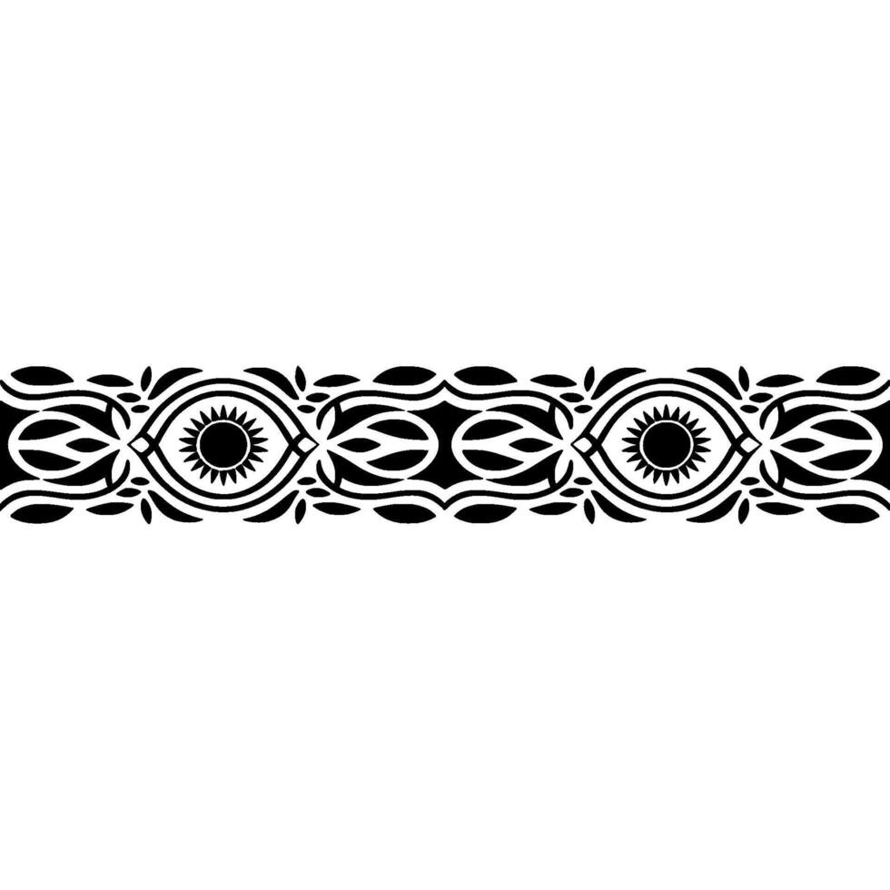 Intricate Black Border, Stylized Sun Motif, Decorative Element vector