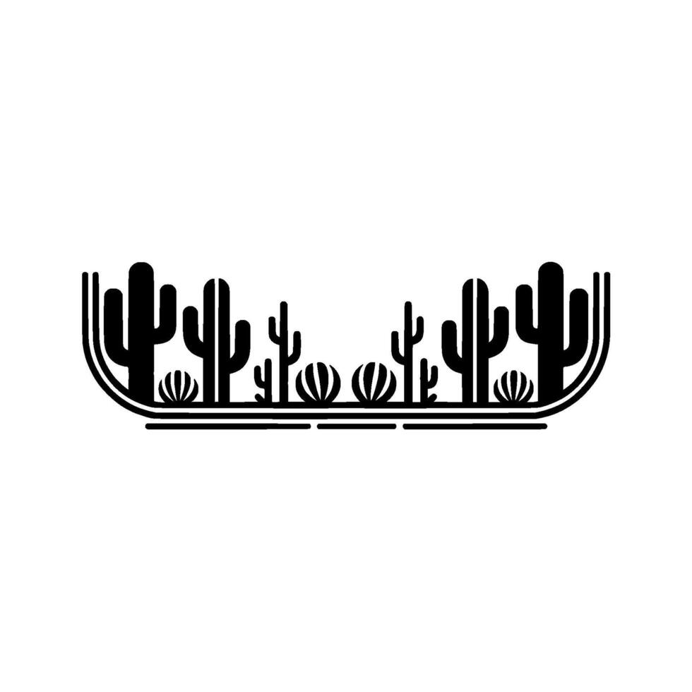 Minimalist Desert Silhouette, Southwestern vector