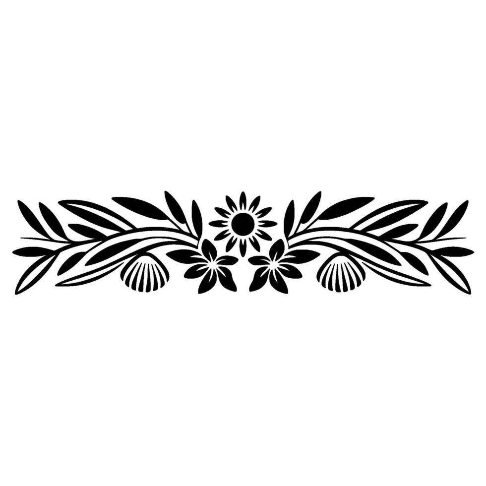Elegant Floral Border, Vintage , Decorative Element - Sunflower vector