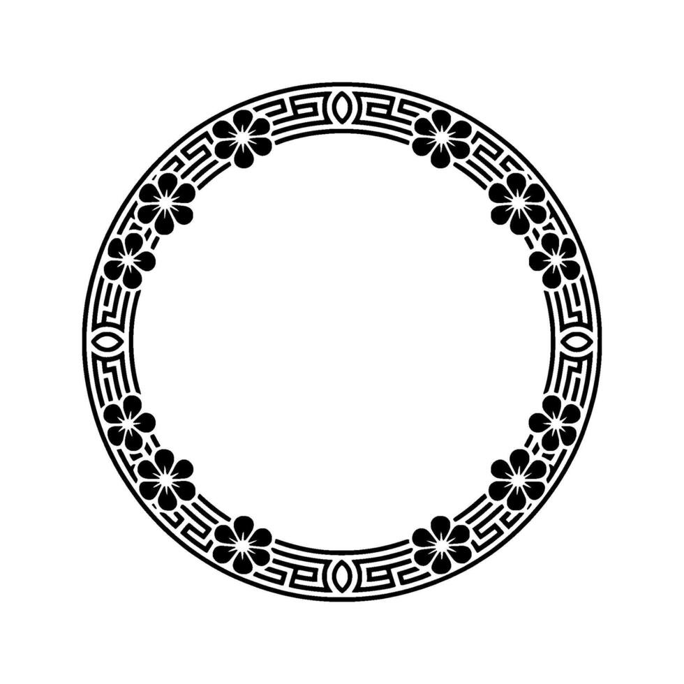 Elegant Circular Ornament, Ancient Motif, Minimalist vector