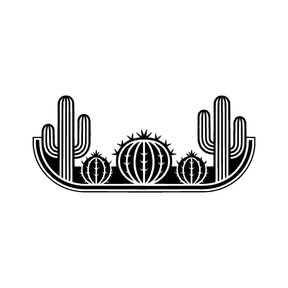 Desert Silhouette Emblem, Southwestern Style vector