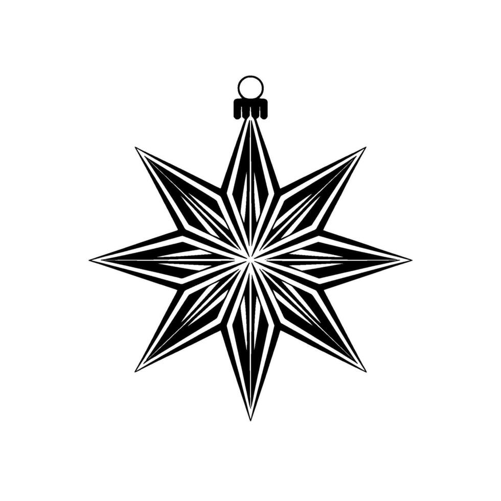 Geometric Star Ornament, Minimalist Holiday vector