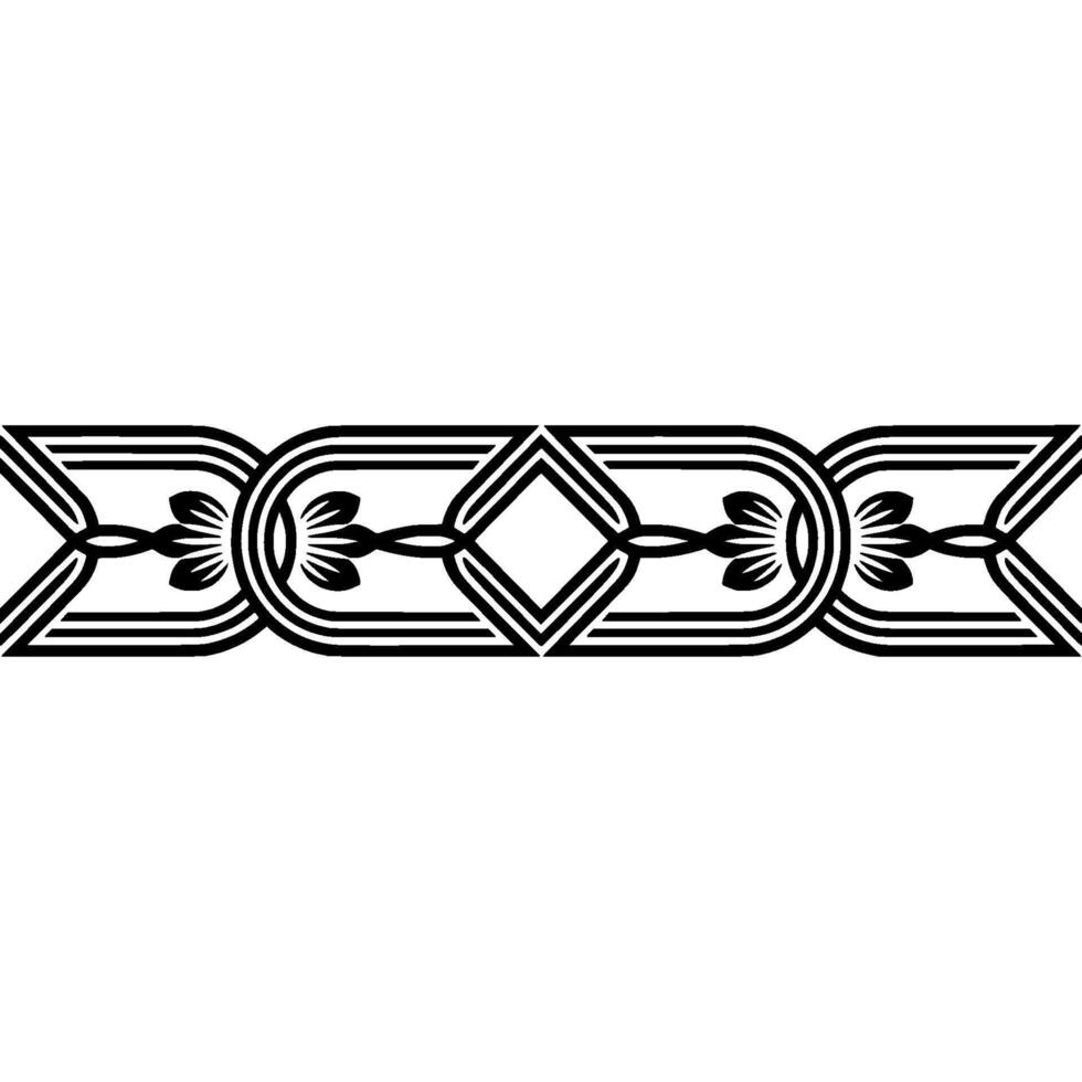 Art Deco Linear Border Geometric Ornamentation, Vintage Style vector