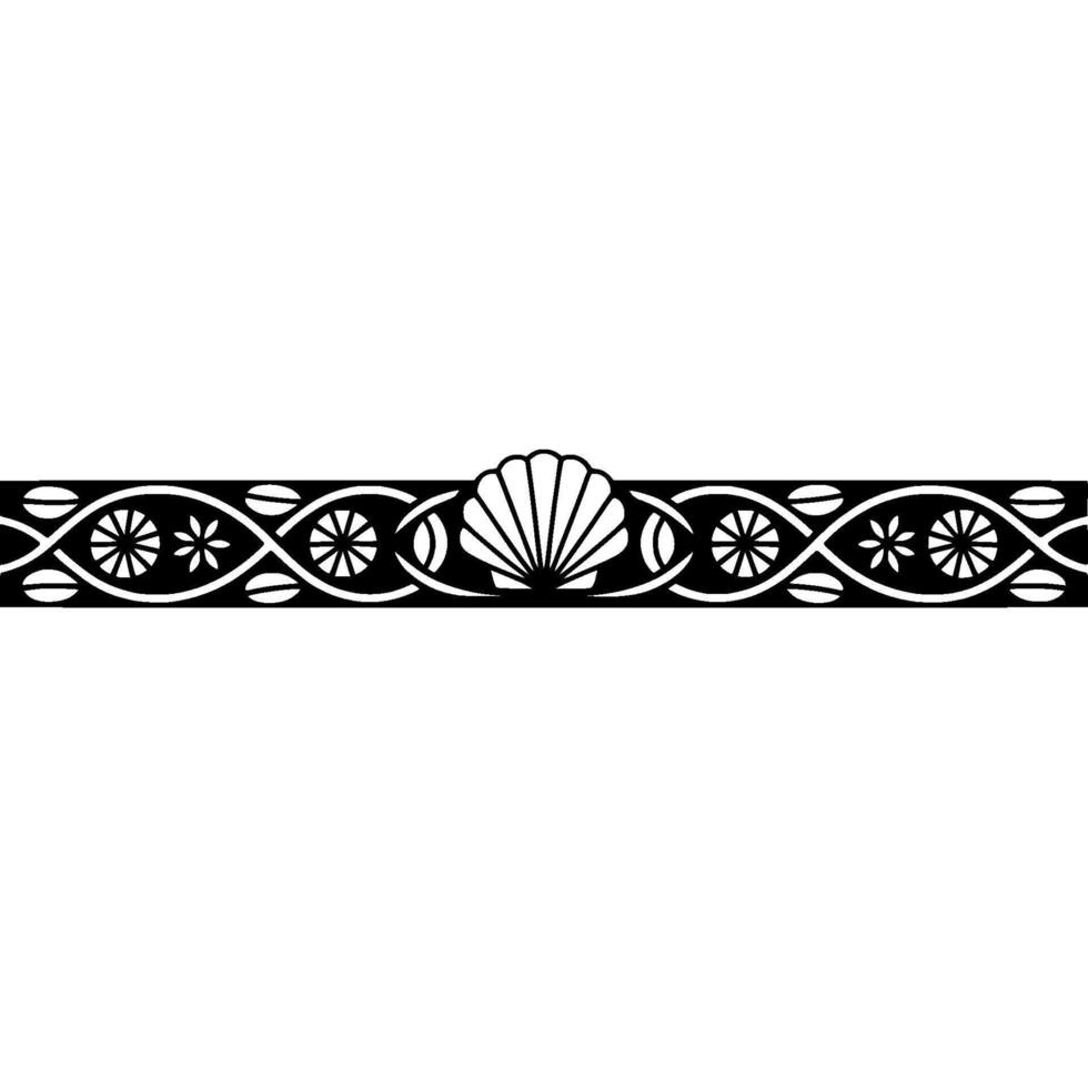 Elegant Seashell Border, Japanese-Inspired vector