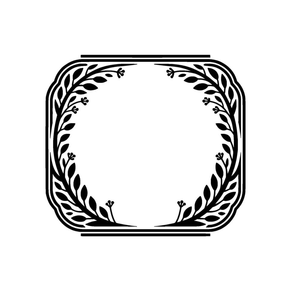 Elegant Botanical Frame, Vintage , Minimalist Aesthetic, Wreath vector