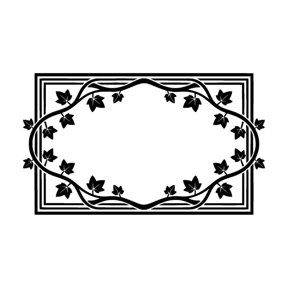 Art Nouveau Botanical Frame, Elegant Border, Ivy vector