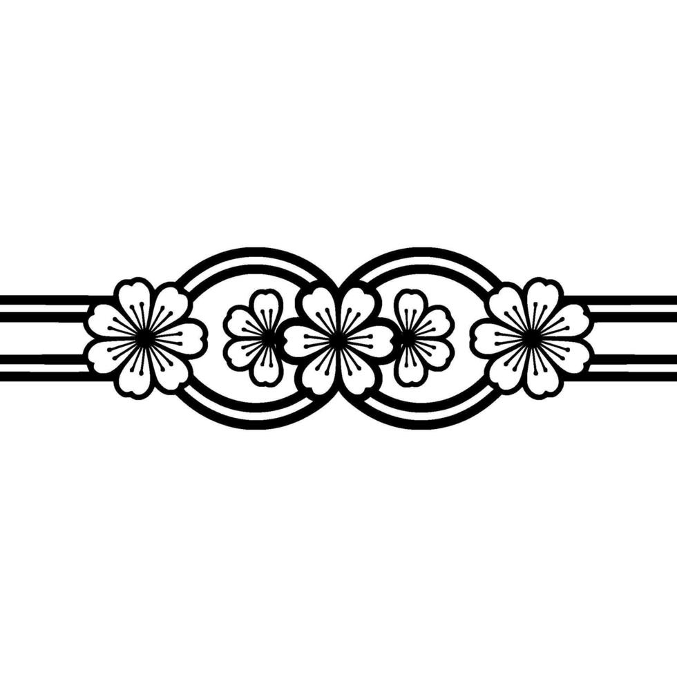 Elegant Japanese Sakura Border, Minimalist - Cherryblossom vector