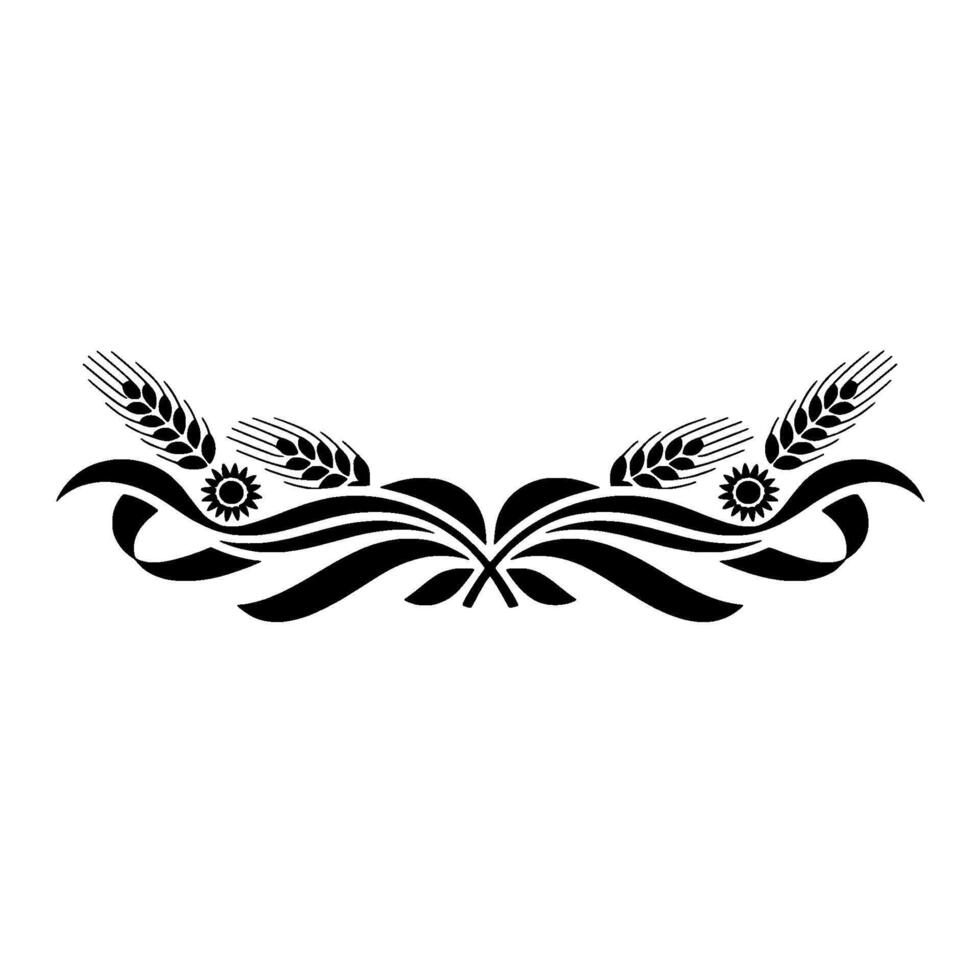 Flourishing Wheat Emblem, Rustic Elegance vector
