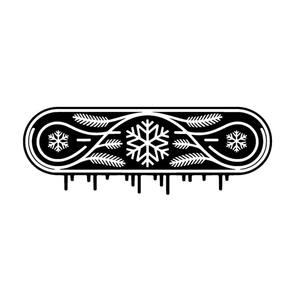 Elegant Winter Border, Vintage Ornamentation, Snowflake Motif vector