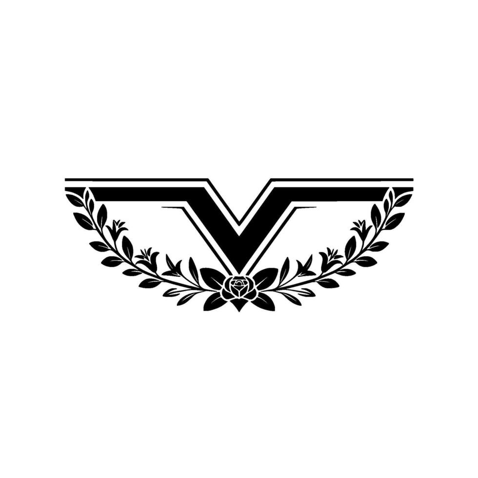 Elegant Emblem Floral Geometric Element vector